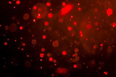 Bokeh red of lights with black backgroundの写真素材