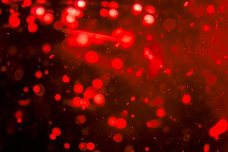 Bokeh red of lights with black backgroundの写真素材