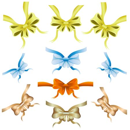 Set of colored ribbons for decorationのイラスト素材