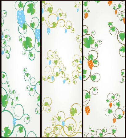 Set of banners with elements of grape vinesのイラスト素材
