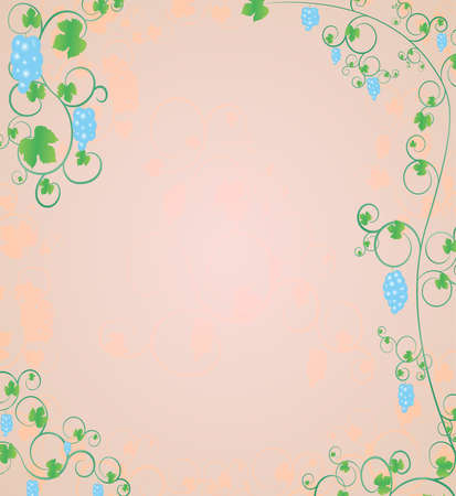 Decorative postcard with elements of grapevinesのイラスト素材