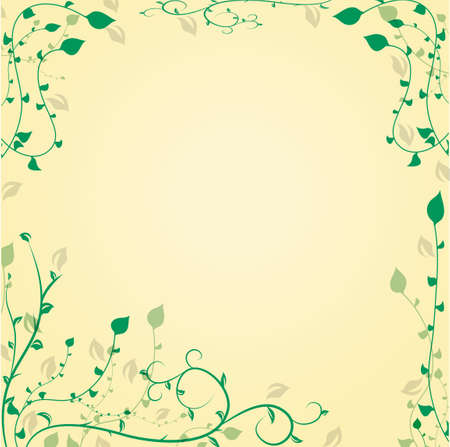 Decorative floral background with leaves at the cornersのイラスト素材