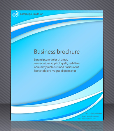 Business brochure  Blue abstract layout template with lines のイラスト素材
