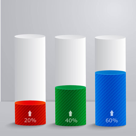 Template with a group of columns percent downloads  Suitable for infographics, presentations, for web design, advertisingのイラスト素材