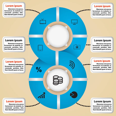 Vector circle of icons for business ideas  Infographics, pattern, presentationのイラスト素材