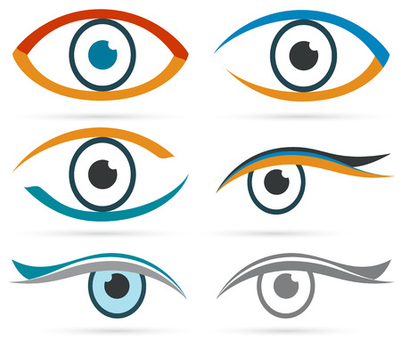 Colorful icons eye vector set for design のイラスト素材
