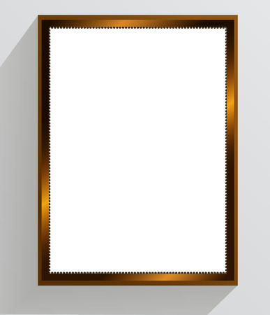 Golden vintage frame on a white background のイラスト素材