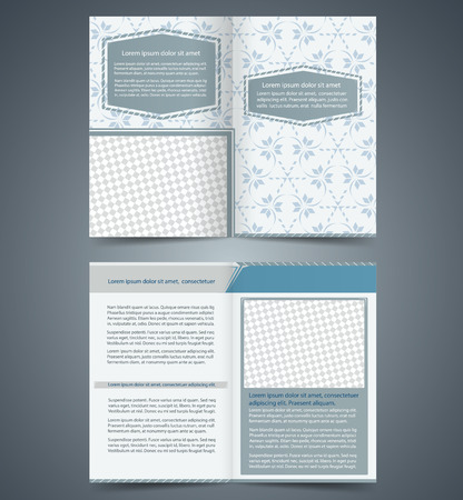 Empty bifold  brochure template design with pattern, business leaflet, bookletのイラスト素材