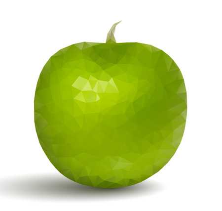 Green apple fruit in origami styleのイラスト素材