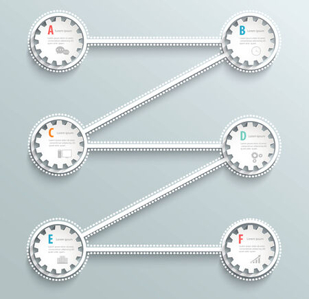 Paper infographic design, geometric paper forms のイラスト素材