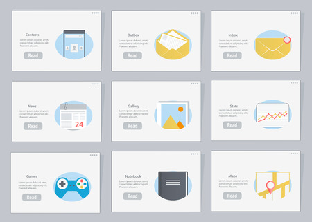 Website and mobile Flowcharts with icons in flat styleのイラスト素材