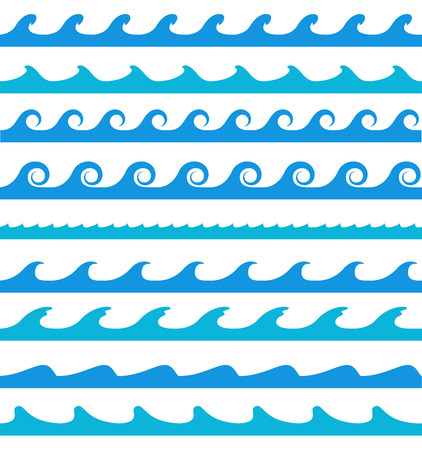Blue wave patterns のイラスト素材
