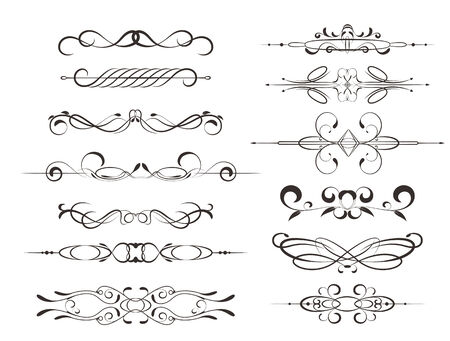 Decorative frames, calligraphic design elements or decorationsのイラスト素材