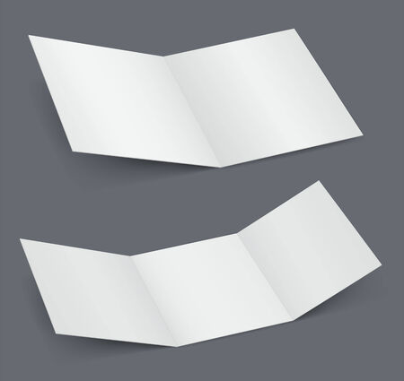 Empty open white brochure, doubled and tripled the bookletのイラスト素材