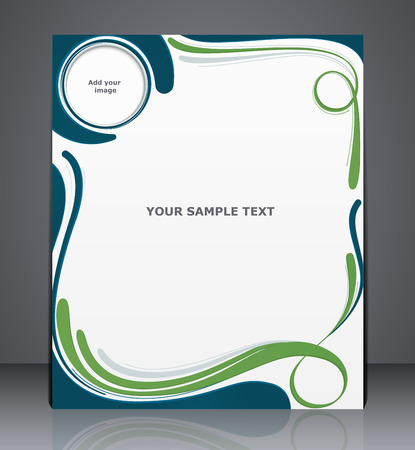 Vector layout business brochure, magazine cover, web, or corporate design template advertisment in blue and green colorsのイラスト素材