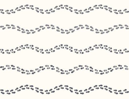 Set of  footprints shoes icon, horizontal traces manのイラスト素材