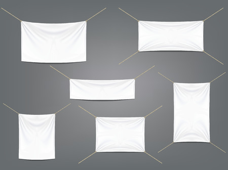 White banners with garters setのイラスト素材