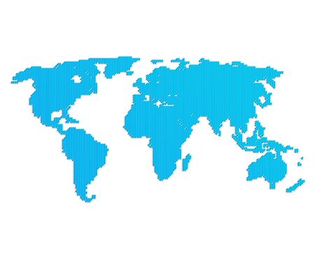 Line blue world mapのイラスト素材