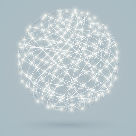 Global digital connections with glowing lights, networkのイラスト素材