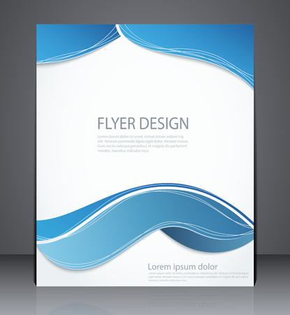 Vector layout brochure, flyer design template, web, or magazine cover design with squares in blue colorsのイラスト素材