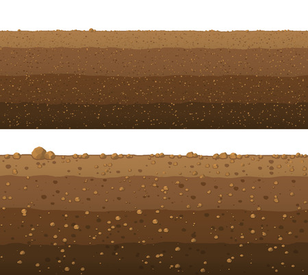 Underground layers of earth, seamless ground surface design.のイラスト素材