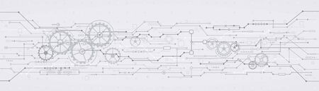 Technological background with gear wheels. Concept engineering technologies.のイラスト素材