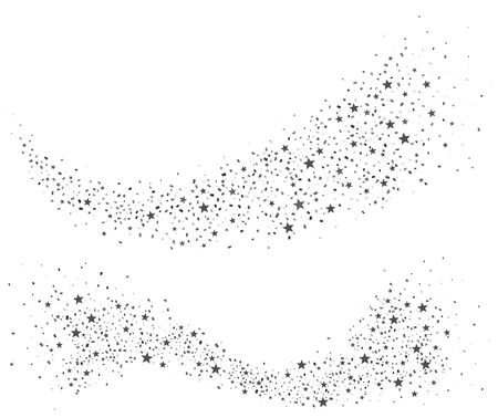 Star shine confetti with shiny particles. Sparkling Christmas magical radiance.のイラスト素材