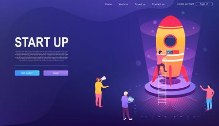 Development and start up business project. Group of people are thinking about new idea, starting an...