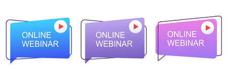 Live online webinar icons. Webinar concept, online distance communication.のイラスト素材