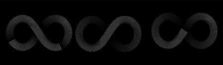 Circular sound wave rhythm from lines. Symbol infinity, repetition and cyclicity.のイラスト素材