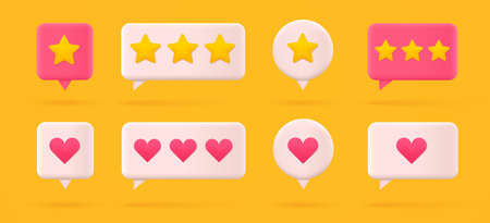 Set of speech bubbles, like box, rate box. Concept of reviews and likes.のイラスト素材