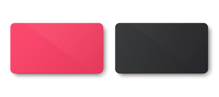 Blank color gift cards for sale day, bonus card, certificate, top view. Sales marketing promotion concept.のイラスト素材