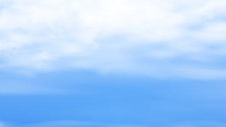 Blue sky with white clouds. Nature landscape with sunny clear day with clouds on the horizon.のイラスト素材