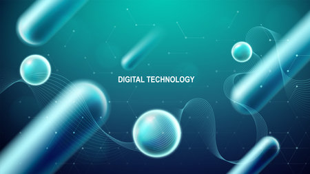 Digital technology design machine learning background. Big data neural networks, internet connection.のイラスト素材