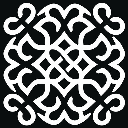 Celtic knot on a black background. Seamless pattern.のイラスト素材
