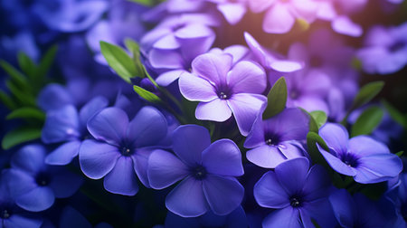 Blue flowers background. Beautiful nature scene with blooming flowers.
