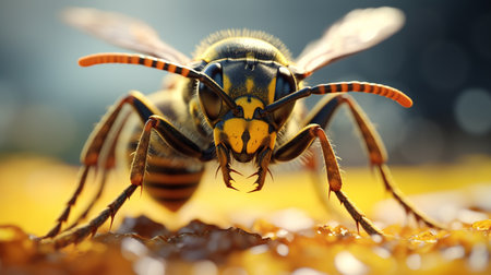 Vespula vulgaris - European wasp, close-up