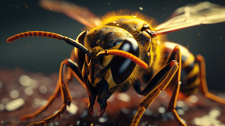 Vespula vulgaris. 3d illustrationの写真素材