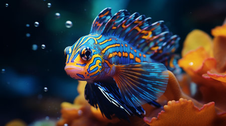 Tropical fish in aquarium. Colorful fish in aquarium.