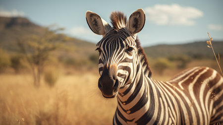 Zebra in the Okavango Delta - Moremi National Park in Botswanaの写真素材
