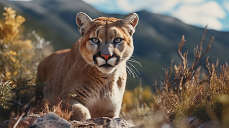 Puma in the mountains of California, United States.