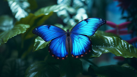 Butterfly in the garden. Blue butterfly in the garden.の写真素材