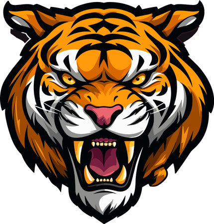 Tiger head mascot. Mascot design template. Vector illustrationのイラスト素材
