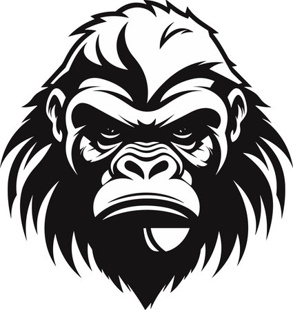 Gorilla.Vector illustration ready for vinyl cutting. Isolated on white backgroundのイラスト素材
