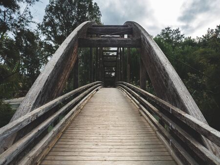 Bridge over the safe river in the counterpart of Murciaの写真素材