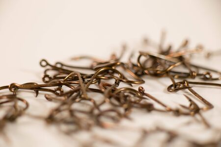 fishing, fishing, hooks, random, background, close up , isolatedの写真素材