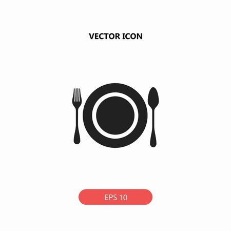 fork spoon plate vector iconのイラスト素材