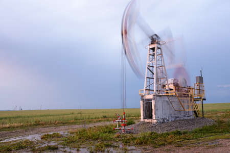 Oil rocking the machine is in motionの写真素材