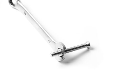 Wrenches of different sizes on a white background