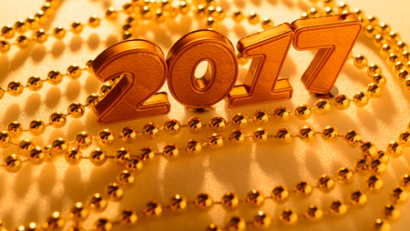 New Year decorations - the number of 2017 close-upの写真素材